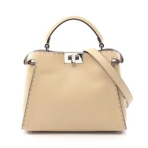 Fendi Peekaboo Essentially Handbag Beige Tan Leather